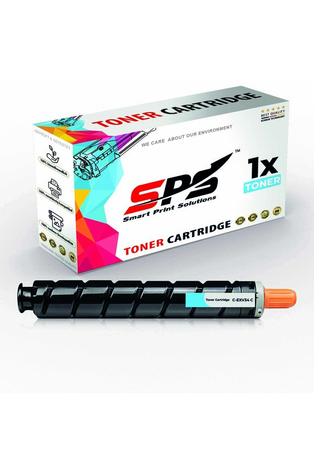 SPS Compatible Toner Cartridges for Canon | C-EXV34C | 1x Cyan | Yield upto 19,000 Pages