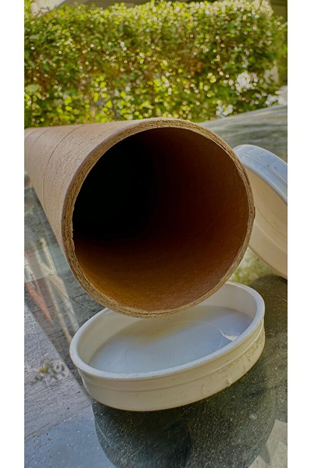 Postüp Kapaklı Silindir Kutu Karton Rulo Gönderi Poster Afiş Harita Tüpü 10 Adet 5 Cm X 102 Cm - 2