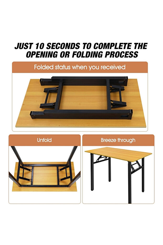 Foldable Desk Computer Table Portable Study Desk Small Folding Table - 3