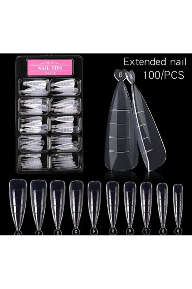 100 lü Stiletto poly jel Kalıp Tips - 4