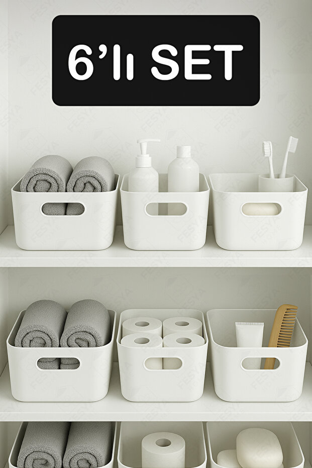 6 Pieces 3.5 Lt Organizer Basket, Organizer, Drawer and Cabinet Organizer Box