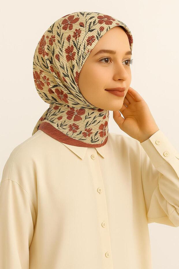 Desenli Piliseli Eşarp - 1