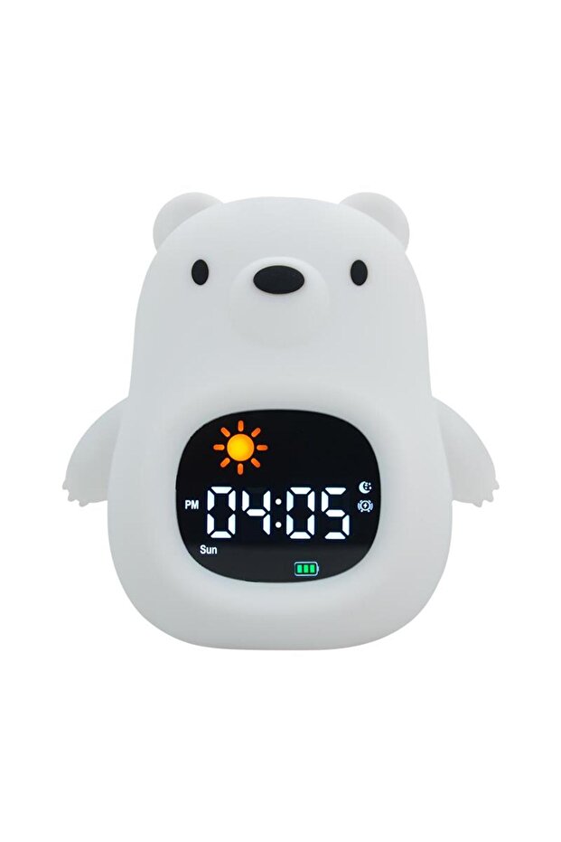 - AYICIK FİGÜRLÜ SAATLİ ALARMLI GECE LAMBASI - 1