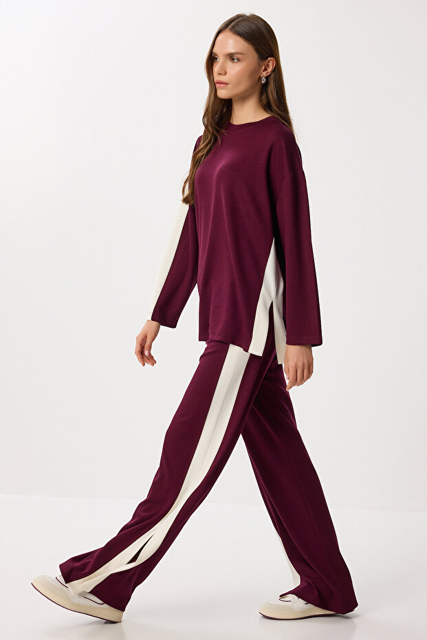 Contrast Color Modal Top and Bottom Set Lby0011 Mürdüm