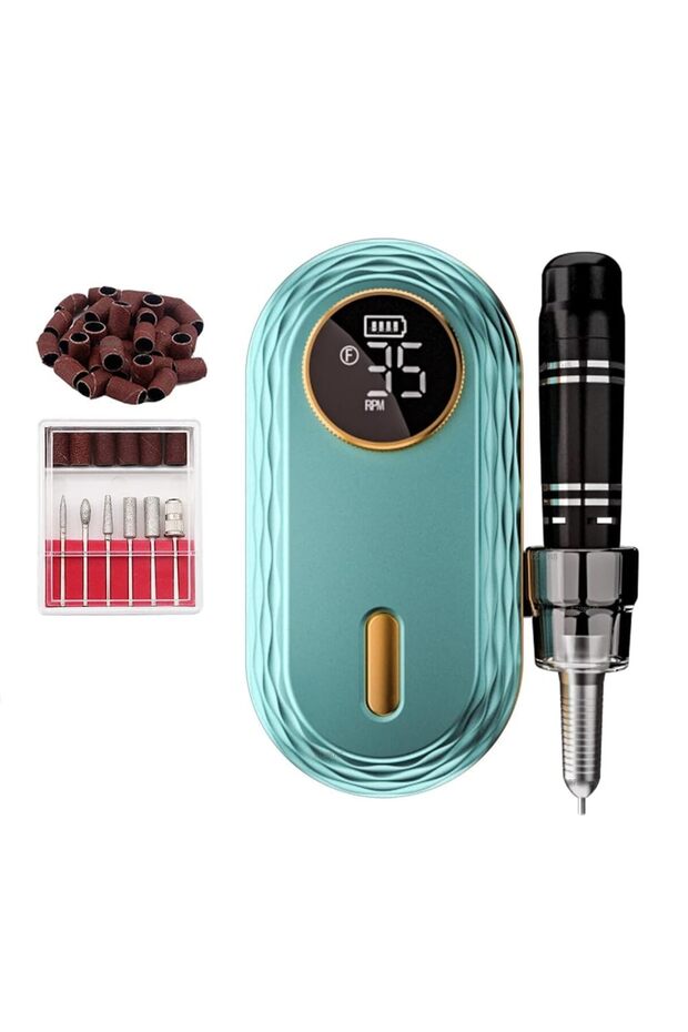 ZF433 Cordless Nail Drill 35,000 RPM – Rechargeable LCD E-File Machine for Manicure & Pedicure