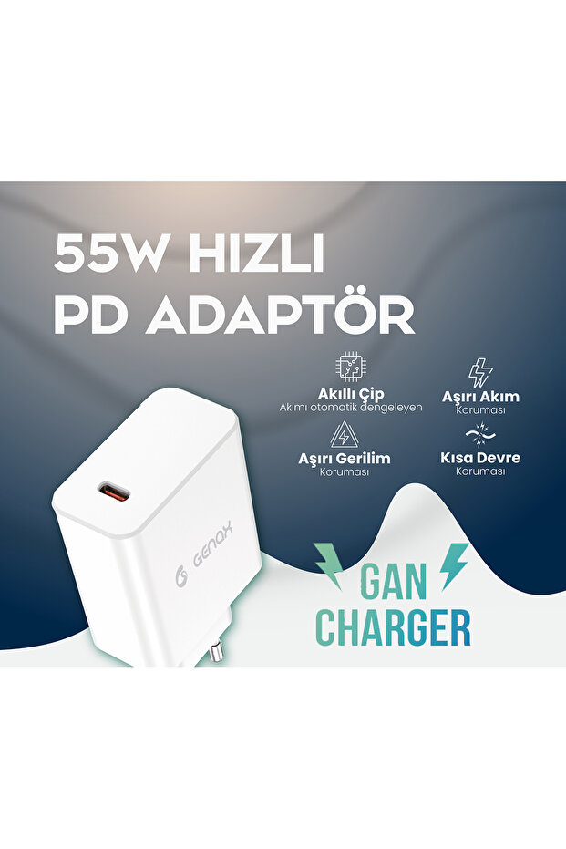 iPhone 16 Pro / 16 Pro Max / 17 Pro / 17 Pro Max uyumlu 55W PD Hızlı Şarj Adaptörü - 4