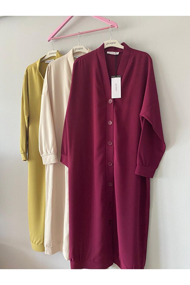 Boydan Düğmeli Tunik/Hırka - 4