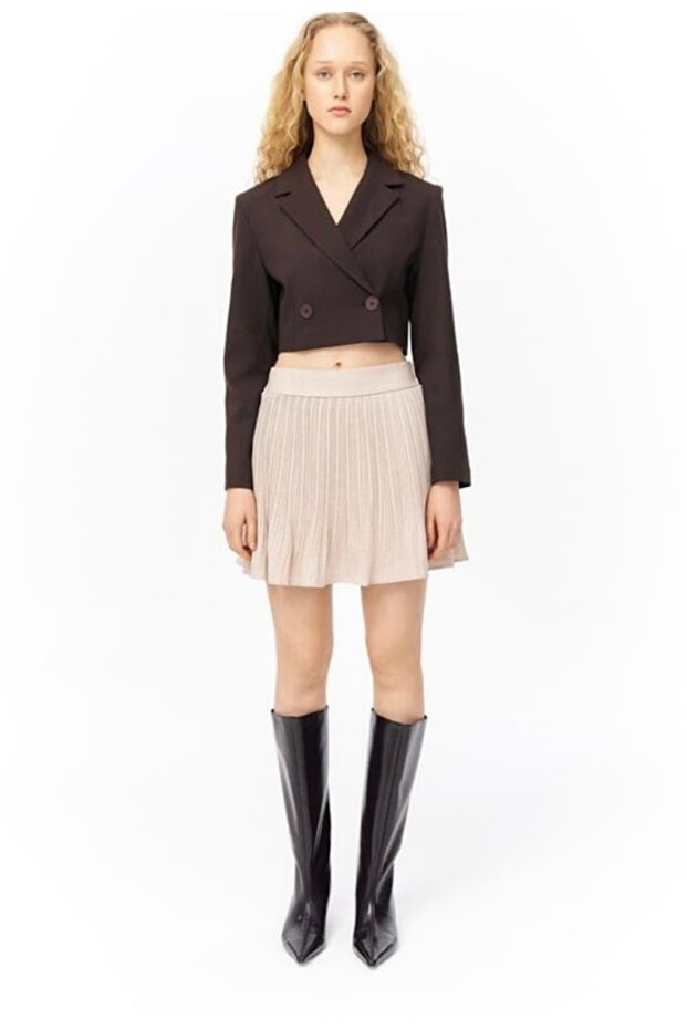 Piliseli Şort Etek - 4