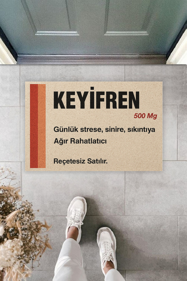 Modern Dijital Baskı Paspas - Eğlenceli Mizah Keyifren Kapı önü Paspas 70x45cm - 2