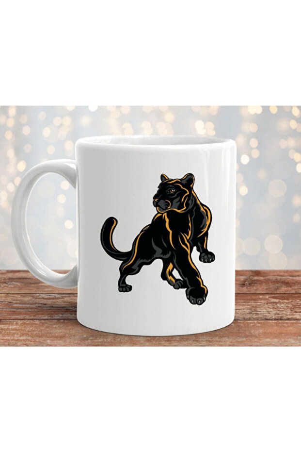 كوب بورسلين مطبوع بتصميم النمر - 1