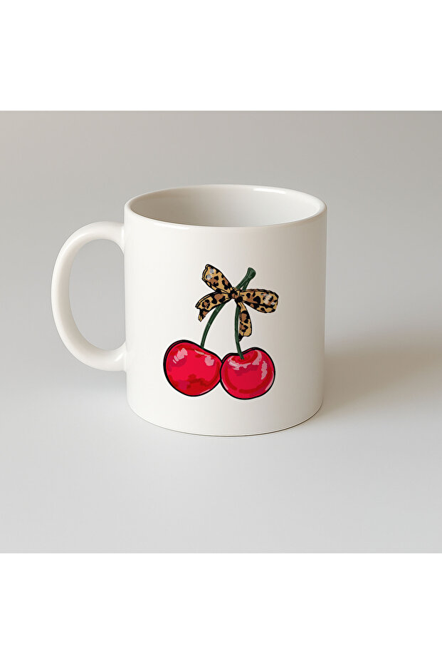 كوب بورسلين هدية مطبوع بالكرز - 1