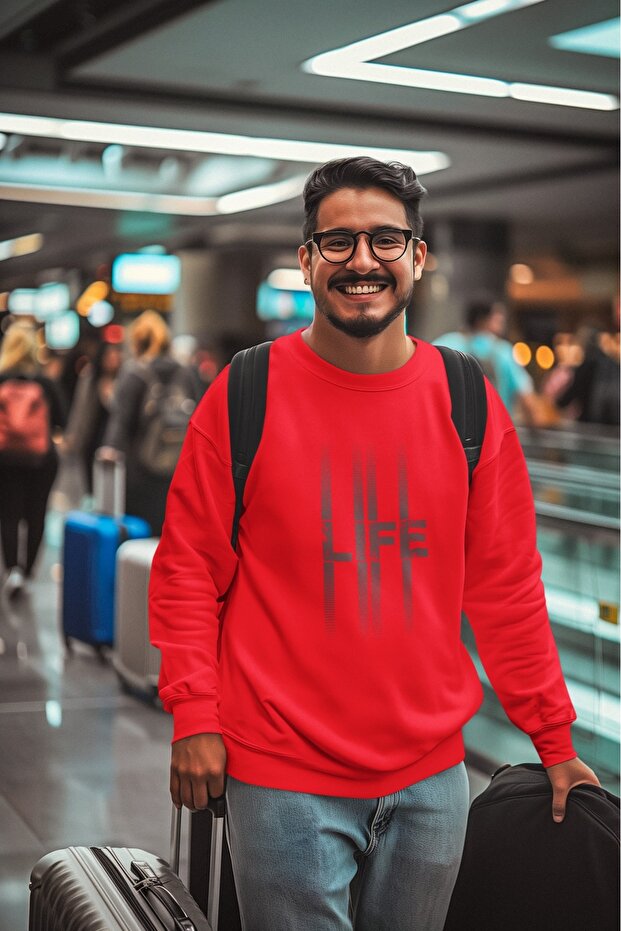 سترة رياضية بياقة دائرية مطبوعة ملونة من LIFE
