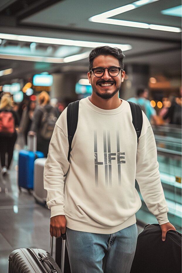 سترة رياضية بياقة دائرية مطبوعة ملونة من LIFE