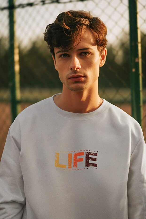 Life2 Colorful Printed Crew Neck Sweatshirt