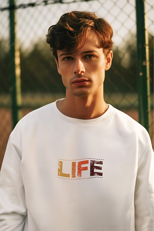 سترة LIFE2 مطبوعة ملونة بياقة الدراجة