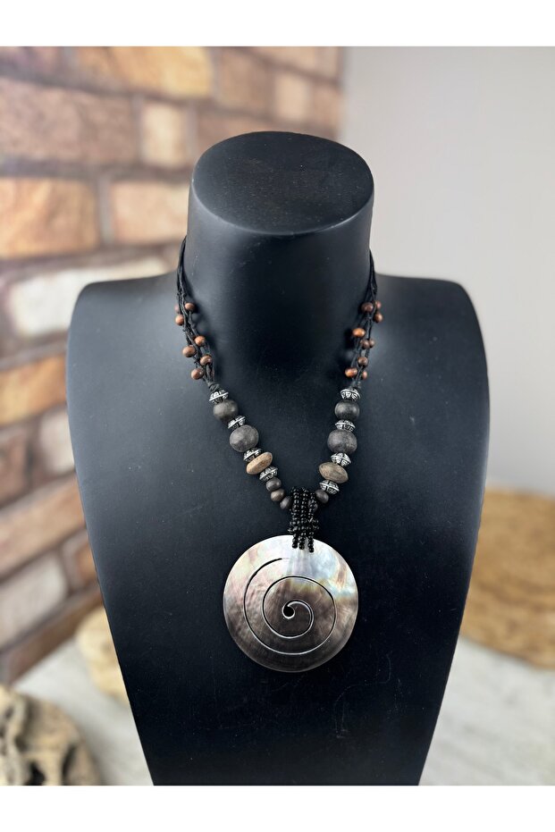 Spiral model kabuk kolye - 4