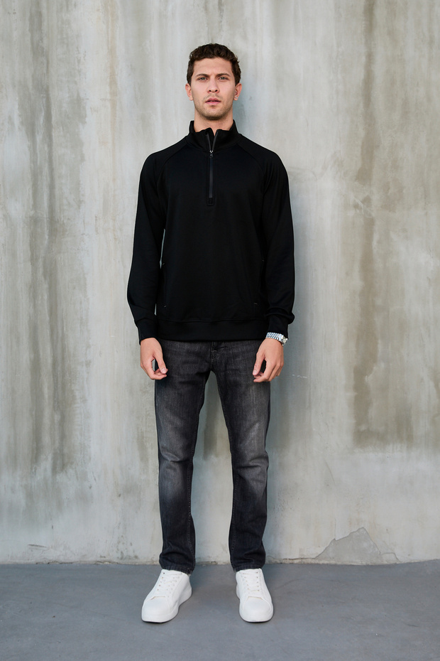 سترة رياضية أساسية للرجال بسحاب نصفي - 7