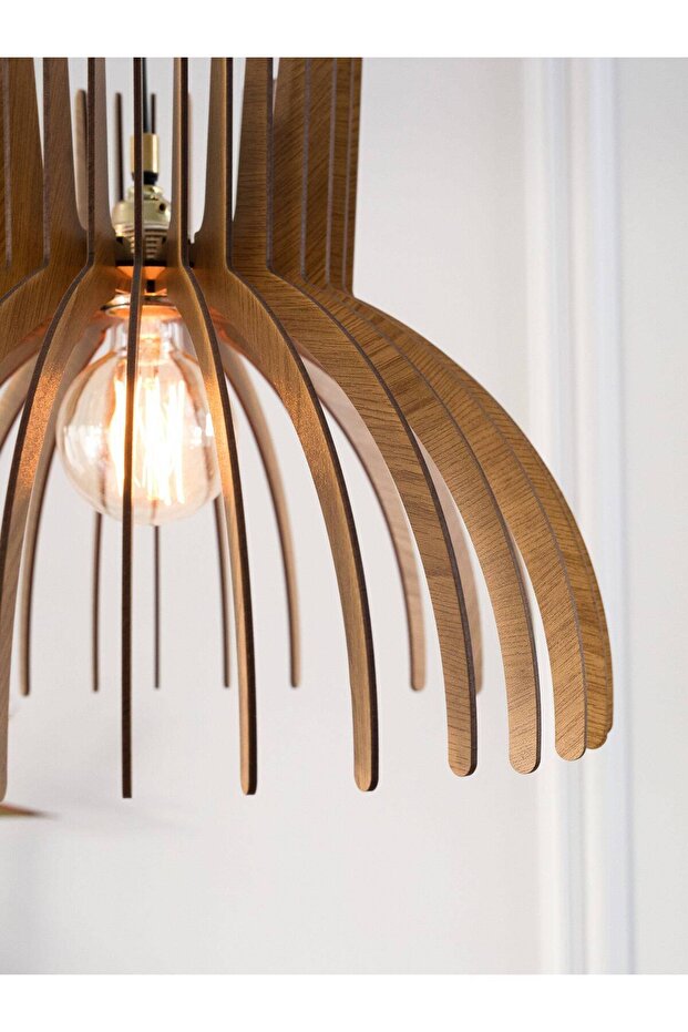 Ahşap Rustik Minimal Avize Salon Avize Rustik Avize - 4