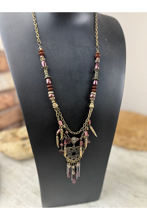 Antik kalpli uzun kolye - 3