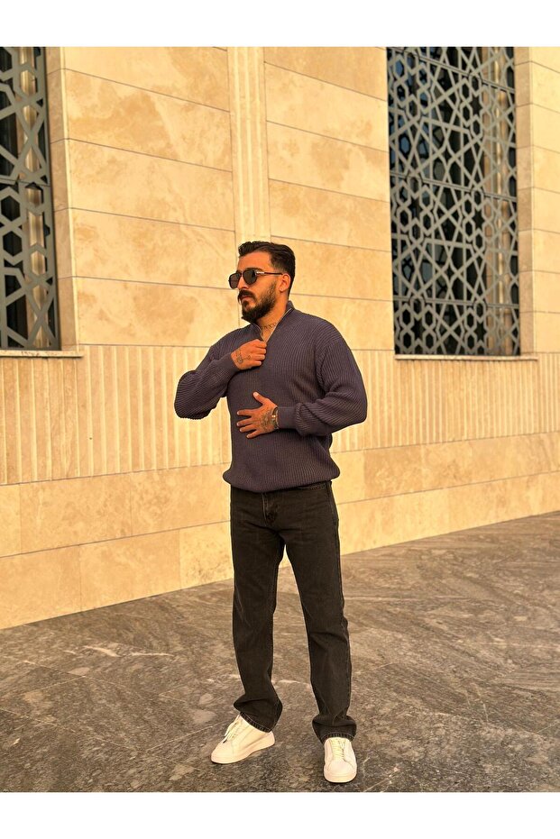 سترة تريكو كبيرة الحجم بسحاب