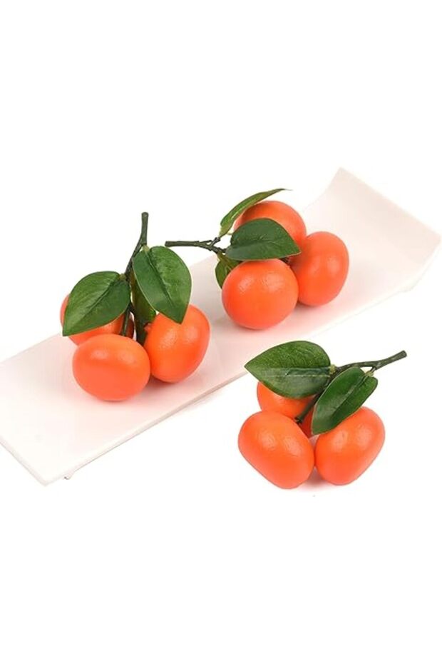 Hagao (3PCS) - Artificial Fruit Small Tangerine Orange Simulation Fake Lifelike for Home Party Kitch
