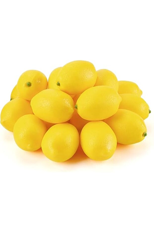 Toopify 20pcs Yellow Artificial Lemons,Fake Fruit Lemons Artificial Lifelike Simulation Lemon for Ho