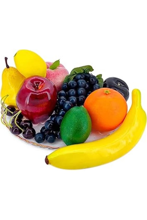 THE WHITE SHOP Artificial Fruits Set for Decoration Fake Fruits Props, Kinds of Fruit, Lifelike Si