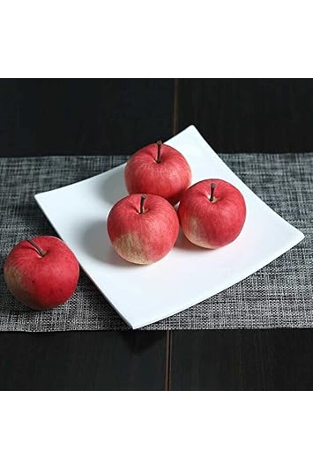 YATAI Artificial Fruit, Set of 4 Realistic Faux Red Apples, Durable, Non-Toxic & Long-Lasting Decora