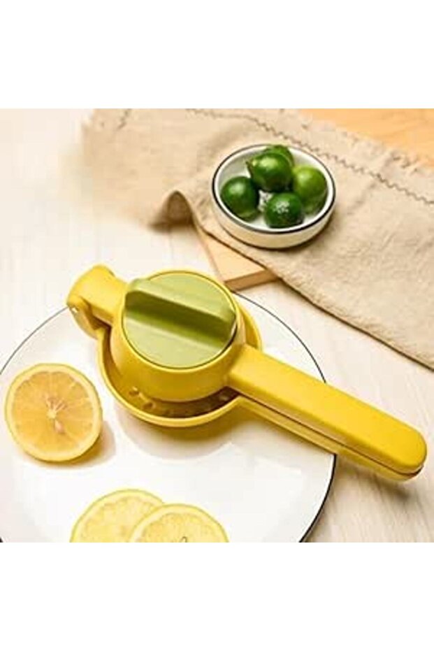 ZenFulfil Metal Lemon Squeezer, Manual Citrus Juicer Press, Kitchen Tool (Yellow)