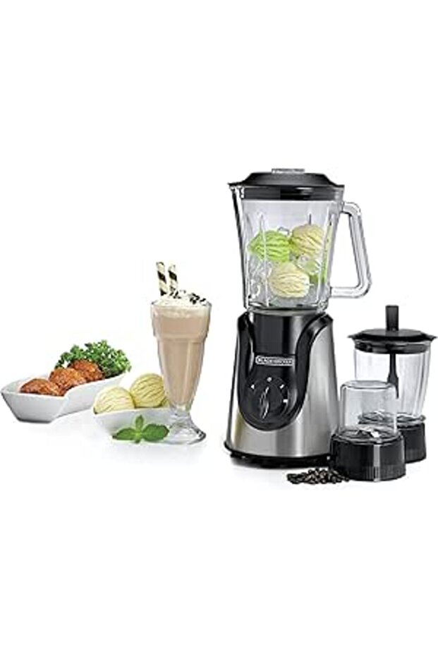 BLACK+DECKER Glass Blender 600W, 1.5L Capacity, Six Blade System, Variable Speed, Pulse Function, In