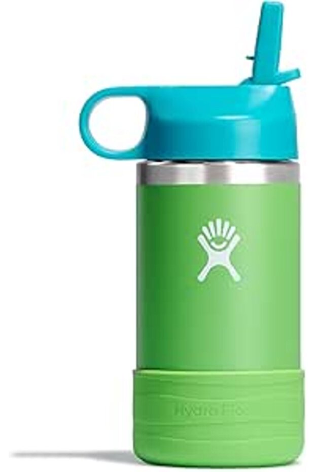 Hydro Flask 12 Oz Kids Wide Mouth Straw Cap and Boot Grass