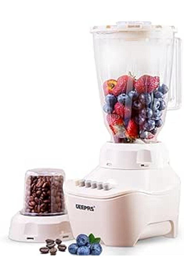 Geepas GSB5409 250W 2 in 1 Multifunctional Blender | Stainless Steel Blades, 4 Speed Control with Pu