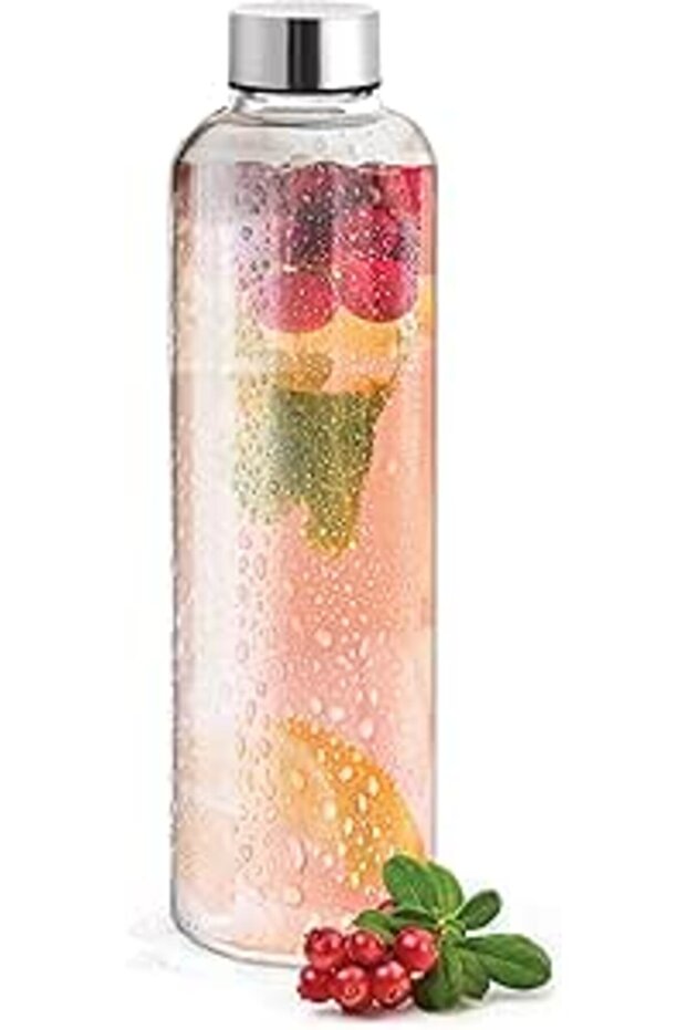 Treo by Milton Clarion Borosilicate Glass Water Bottle, 1000 ml