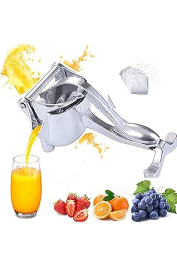 Homeacc Manual Juicer Squeezer with Filter Bag, Adjustable Stainless Steel Juicer, Heavy Duty Handhe