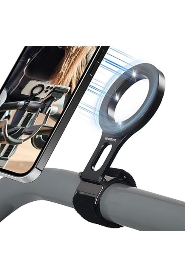 Magnetic Phone Holder for Stroller Bar, Compatible with MagSafe (Strong Magnet) - 180° Adjustable f