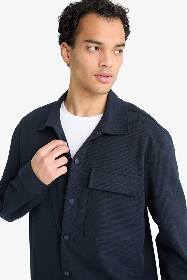 Regular Fit Twill Uzun Kollu Gömlek E7689AX25AU - 4