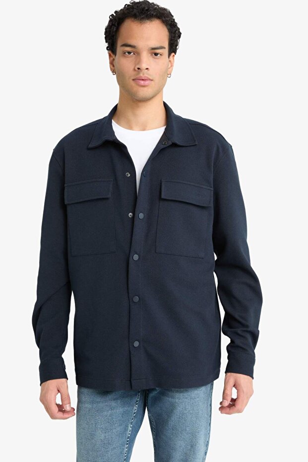 Regular Fit Twill Uzun Kollu Gömlek E7689AX25AU - 3