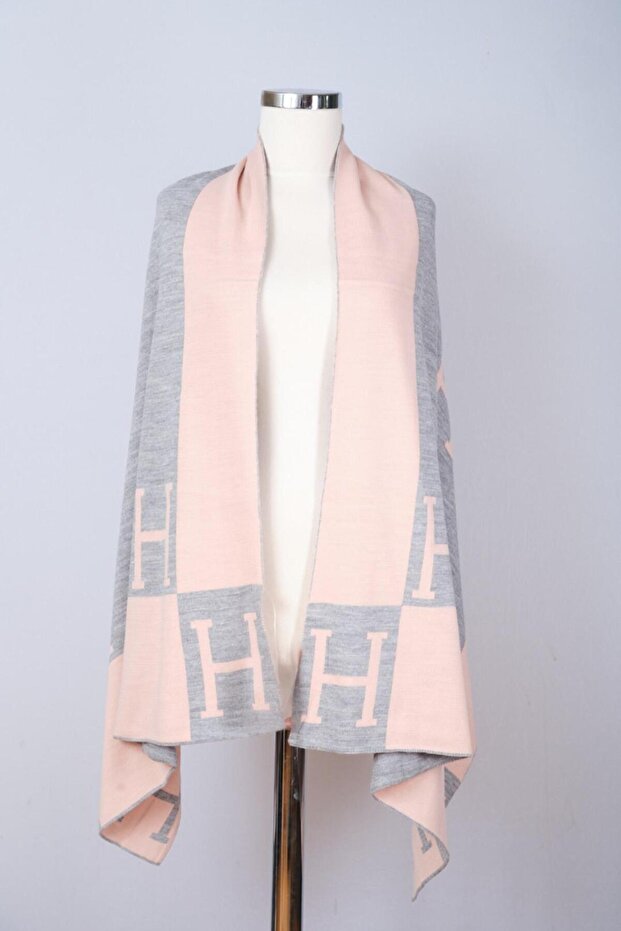 Patterned Reversible Knit Shawl - 2