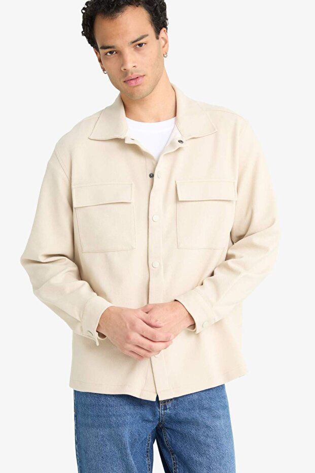 Regular Fit Twill Uzun Kollu Gömlek E7689AX25AU - 3