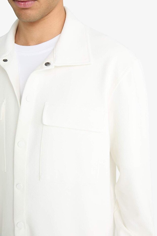 Regular Fit Twill Uzun Kollu Gömlek E7689AX25AU - 5