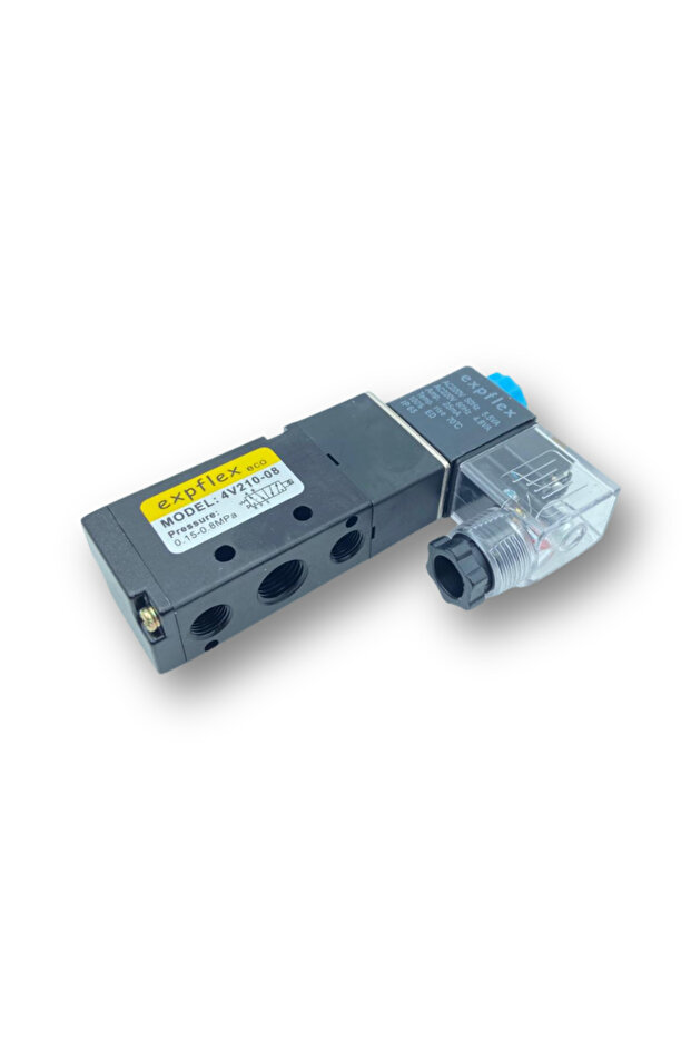 5X2 1/4" 12 VOLT TEK BOBİN PNÖMATİK SELENOİD VALF - 1