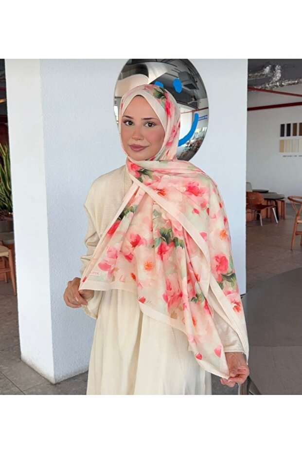 Salmon Pink Soft Cotton Shawl.Mena Series