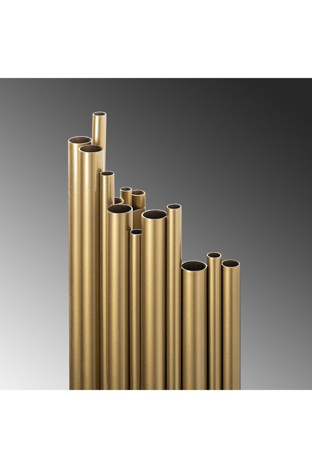 Rustik Metal Boru Tekli Duvar Aplik Parlak Gold, Ambiyans Duvar Aydınlatma REIS-13341 - 7