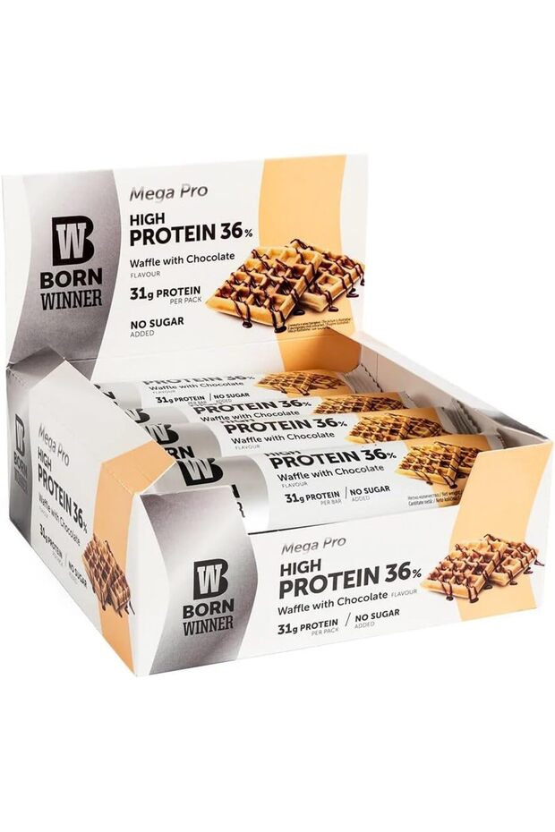 بورن وينر بروتين بار ميجا برو بوافيل الشيكولاته 85gx12 Protein bar MEGA PRO - WAFFLE CHOCO