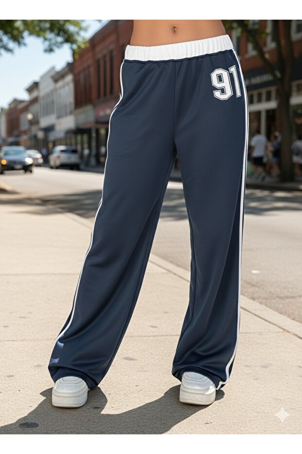 91 Number Oversize Bel ip Detaylı Baggy Esofman Alti - 2