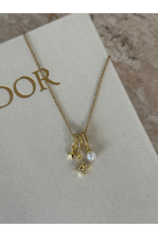 Charmlı Gold Kolye - 1