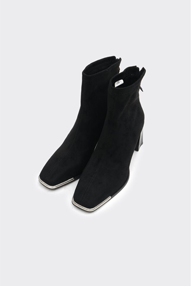 Topuklu Arkadan Fermuarlı Kadın Bot - 2