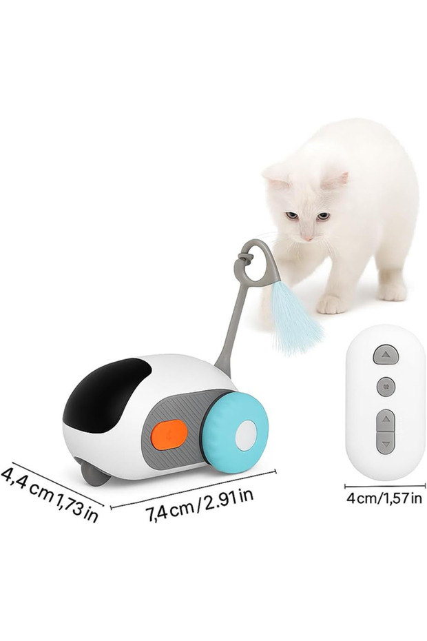 Interactive Smart Cat Toy with Remote Control Rechargeable Automatic Obstacle Avoidance Robot - 3