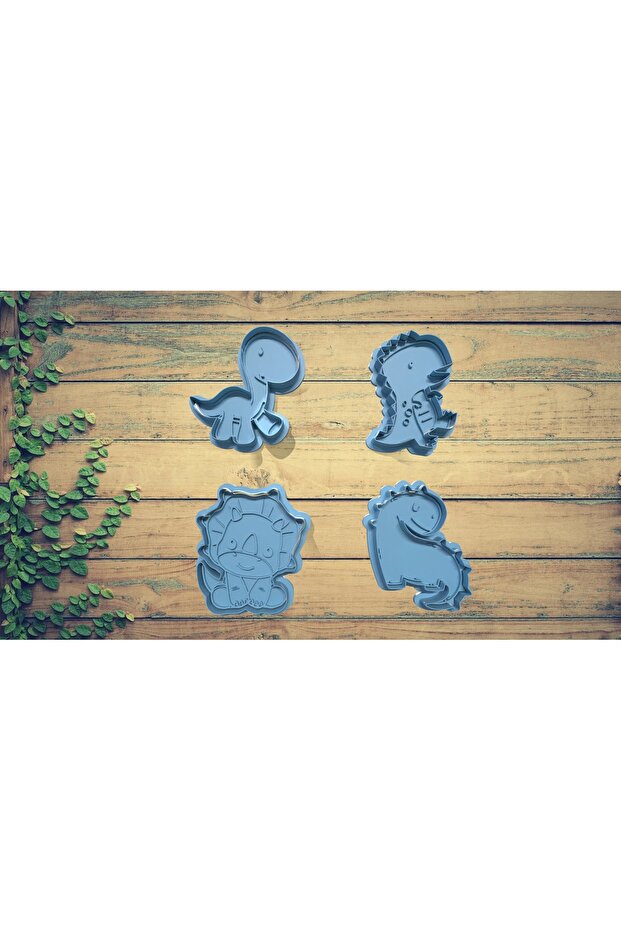 Dinazor Kurabiye Kalıbı Seti 4'lü 8x8 - 1