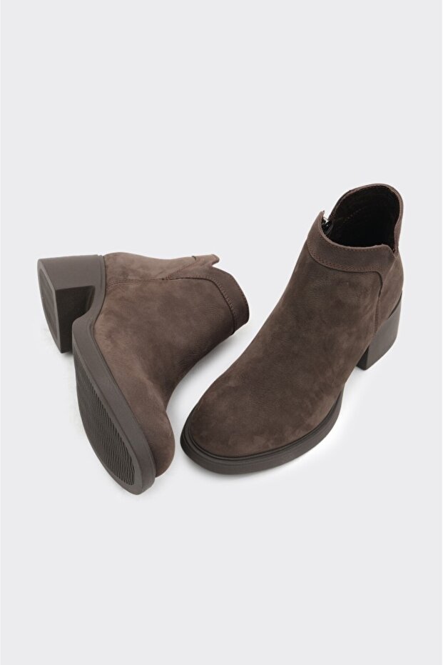 Hakiki Deri Fermuarlı Kadın Bot - 5